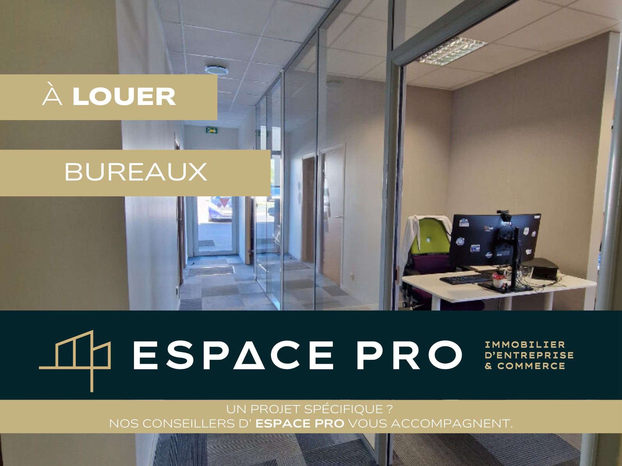 A louer 136m² de bureaux en RDC au Sud de Caen
