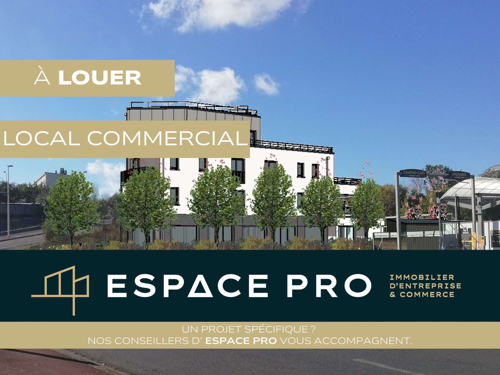 A louer local commercial neuf divisible Mondeville