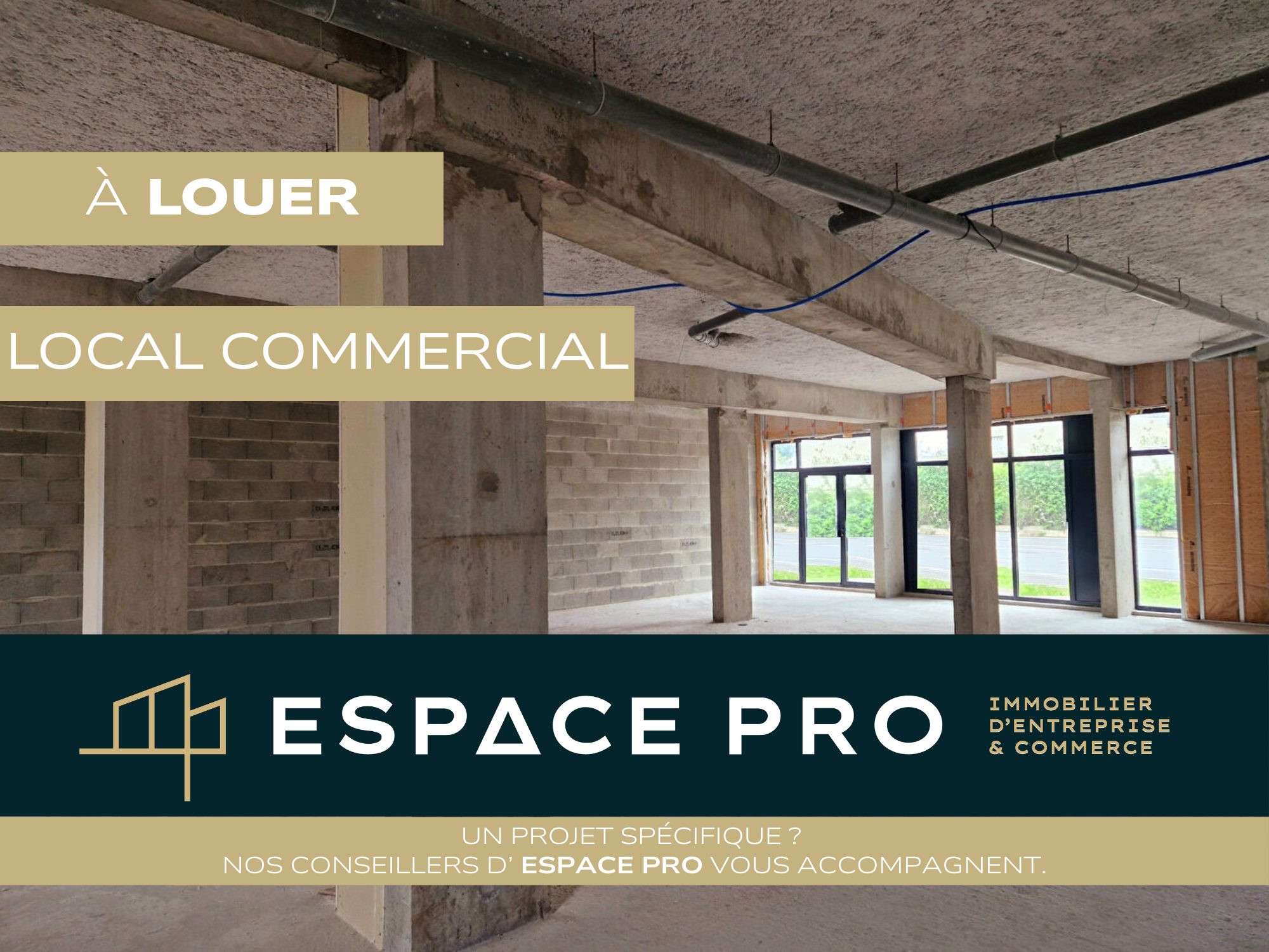 A louer local commercial 200m² brut Ouest de Caen