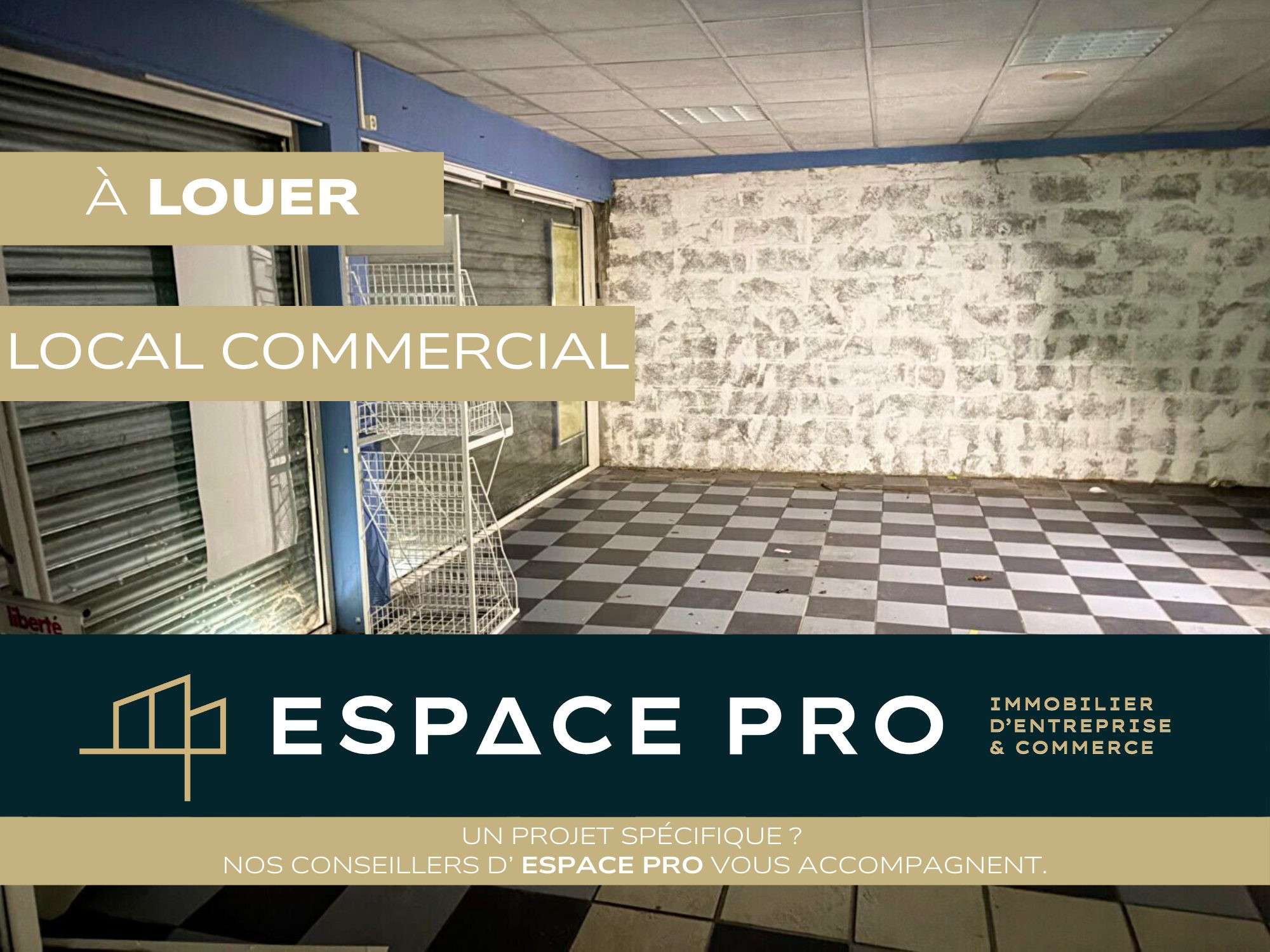 A louer local commercial 81m² au Sud de Caen