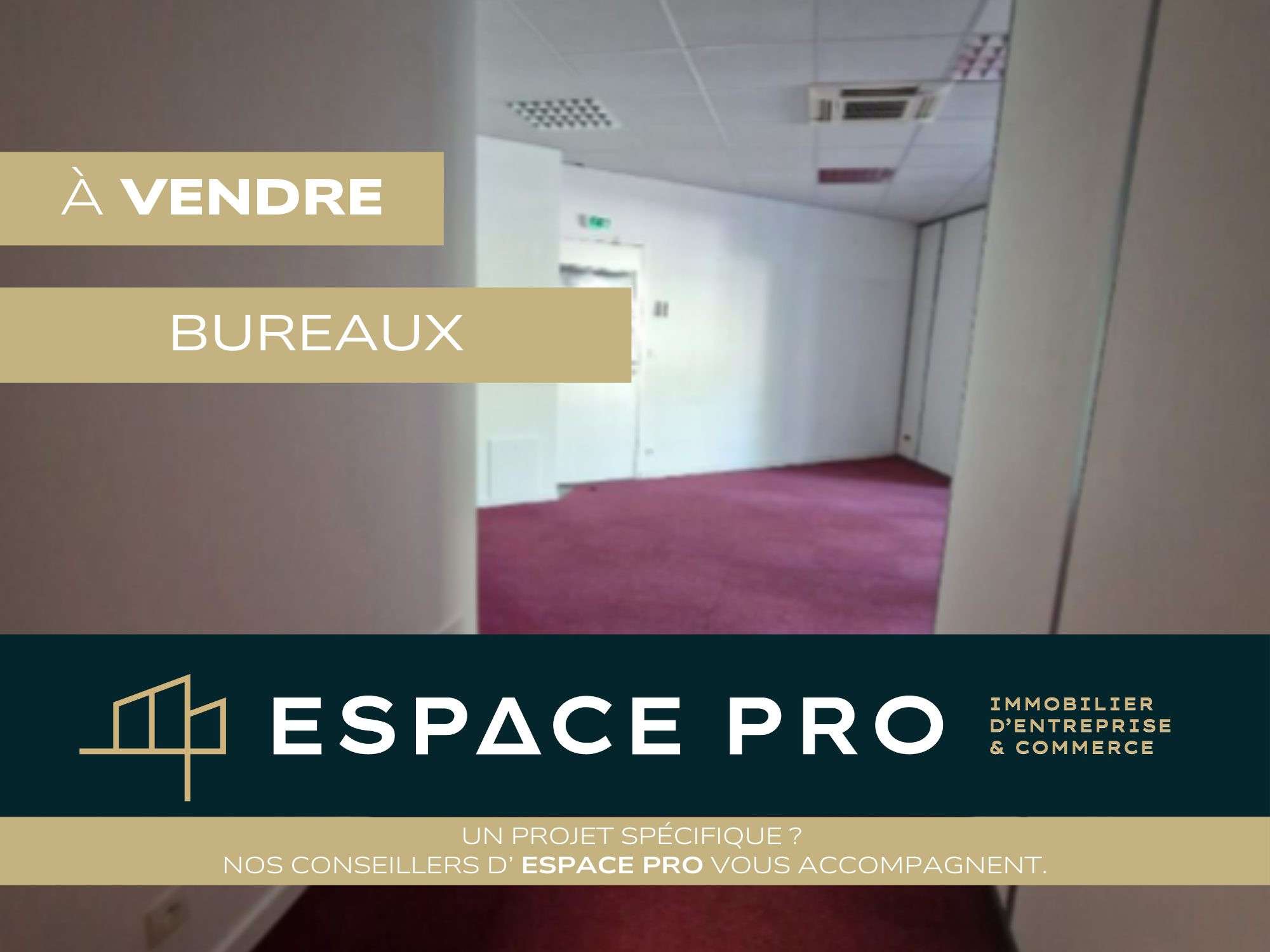 A vendre 100m² de bureaux RDC au Nord de Caen 