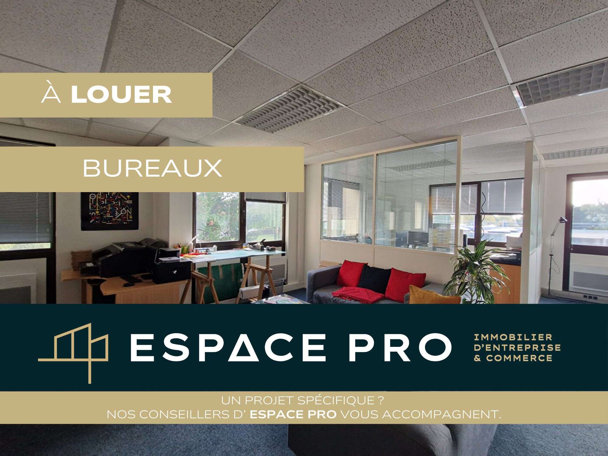 A louer bureaux aménagés 123m² à Caen Nord
