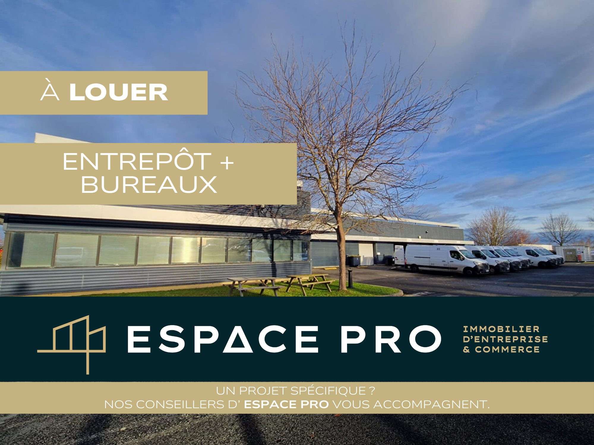 Locaux 1440m² sur terrain  5580m² à louer à Ifs