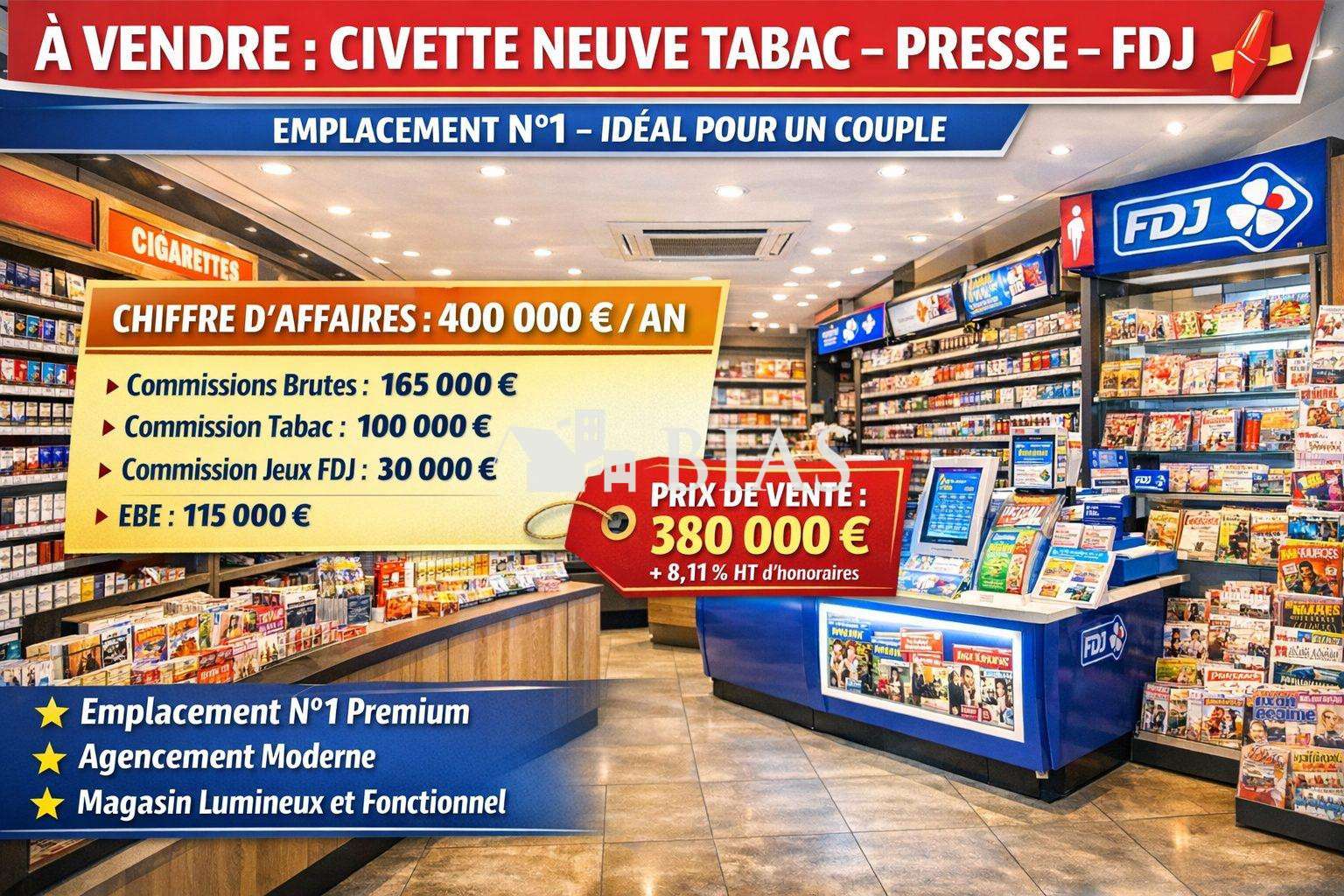 Vente civette tabac presse à Nice empl N°1