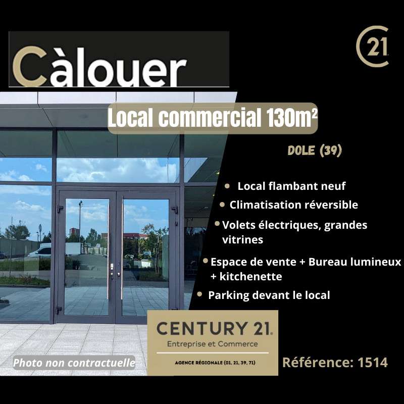 A louer local commercial 130m² neuf sur Dole