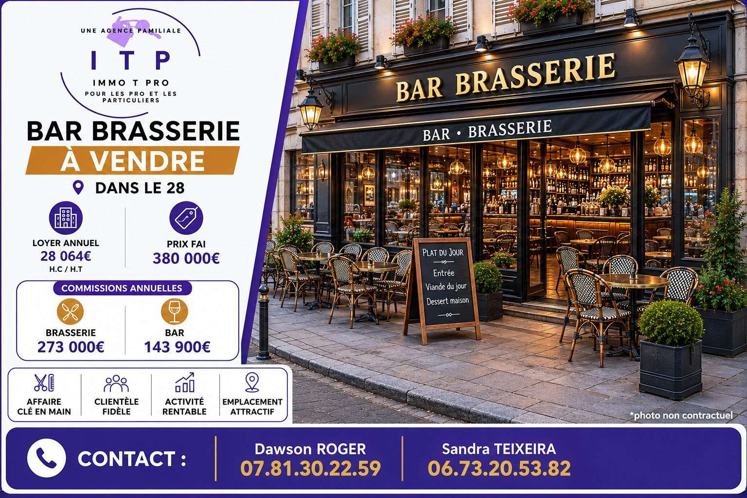 A vendre bar brasserie en périphérie de Chartres