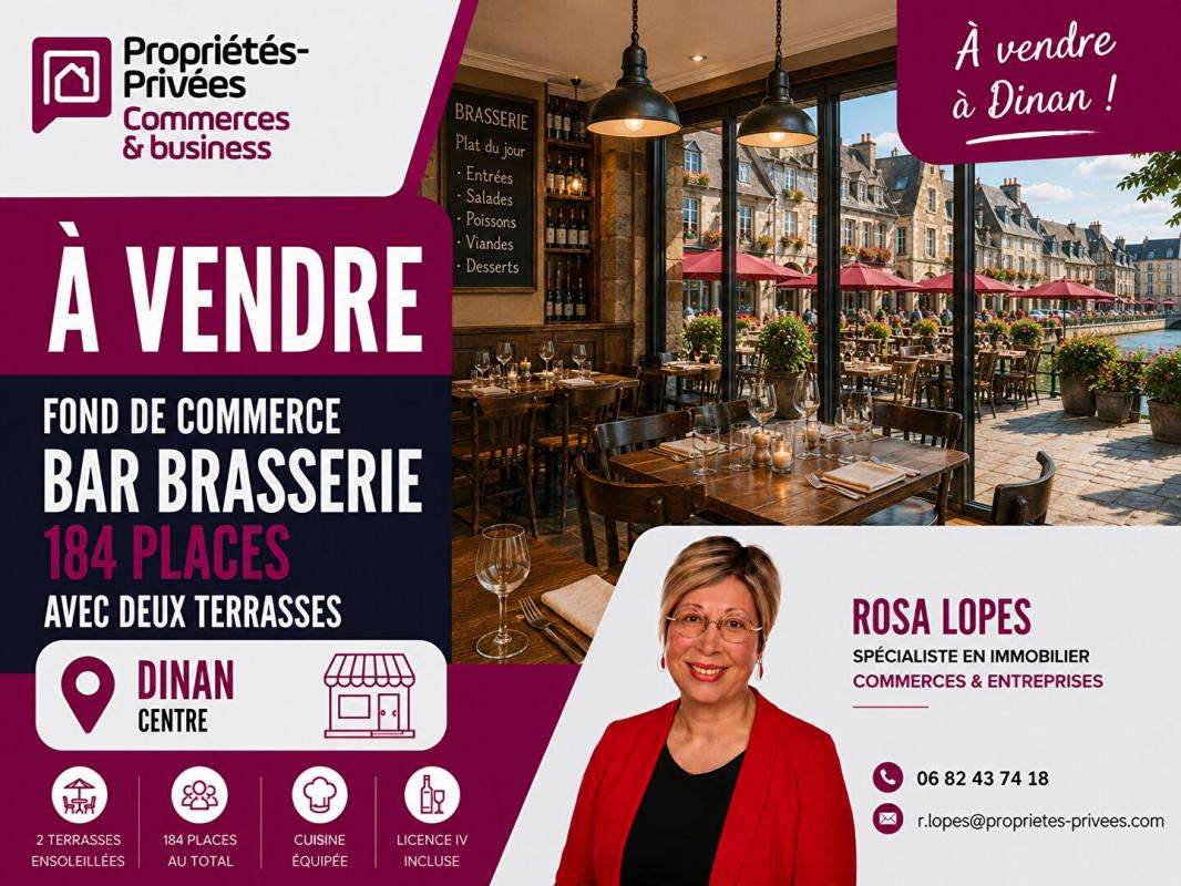 Cède bar brasserie en centre ville dynamique Dinan