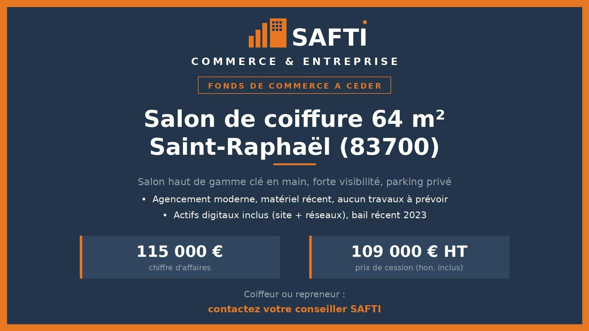 AV salon de coiffure clé en main haut de gamme 83