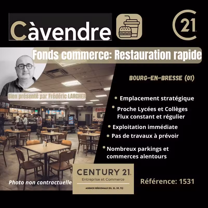 Vente restauration rapide à Bourg en Bresse