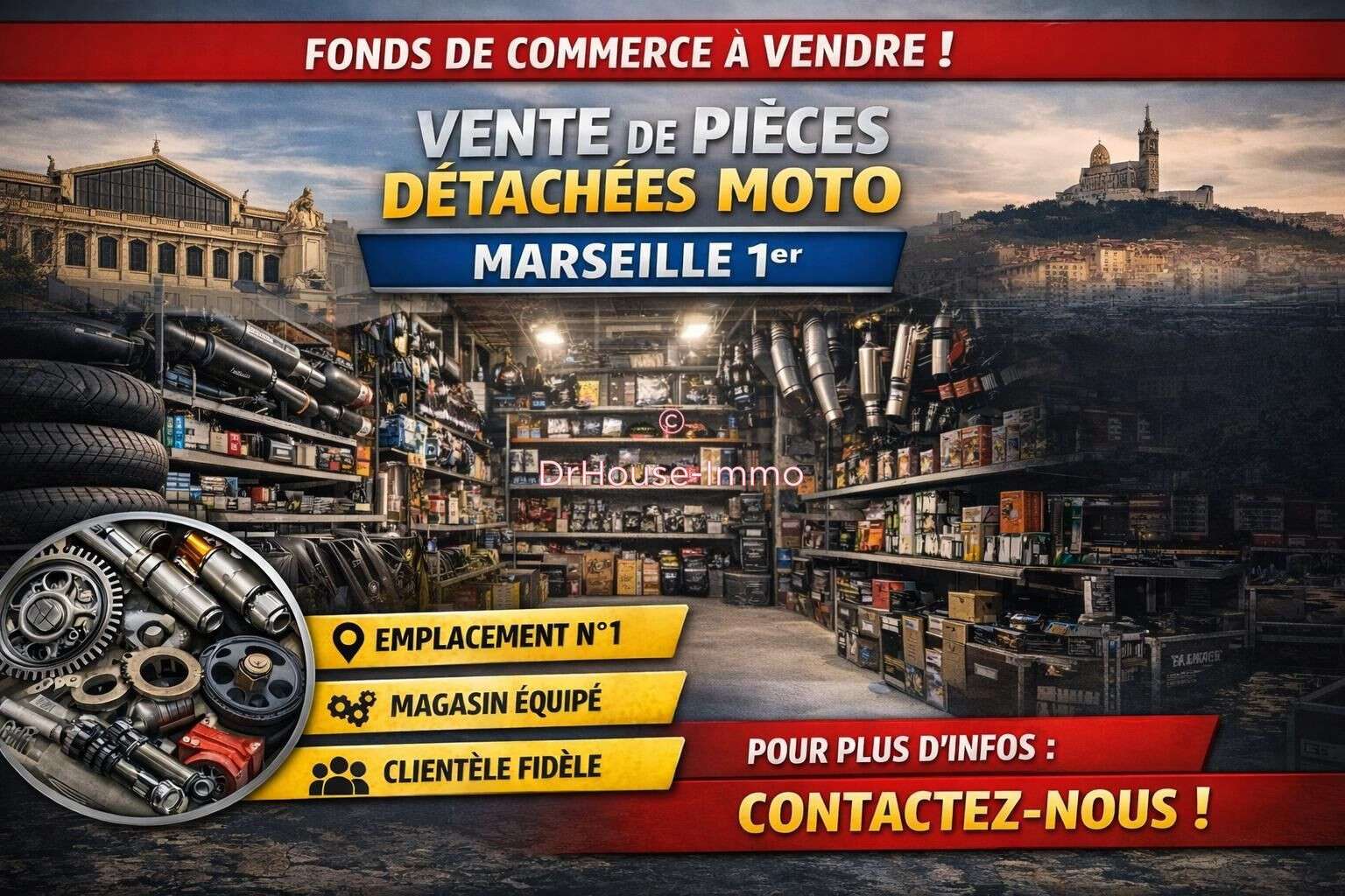Cession FDC pièces détachées 90m² Marseille centre