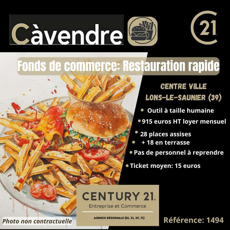 Vente restauration rapide à Lons Le Saunier centre