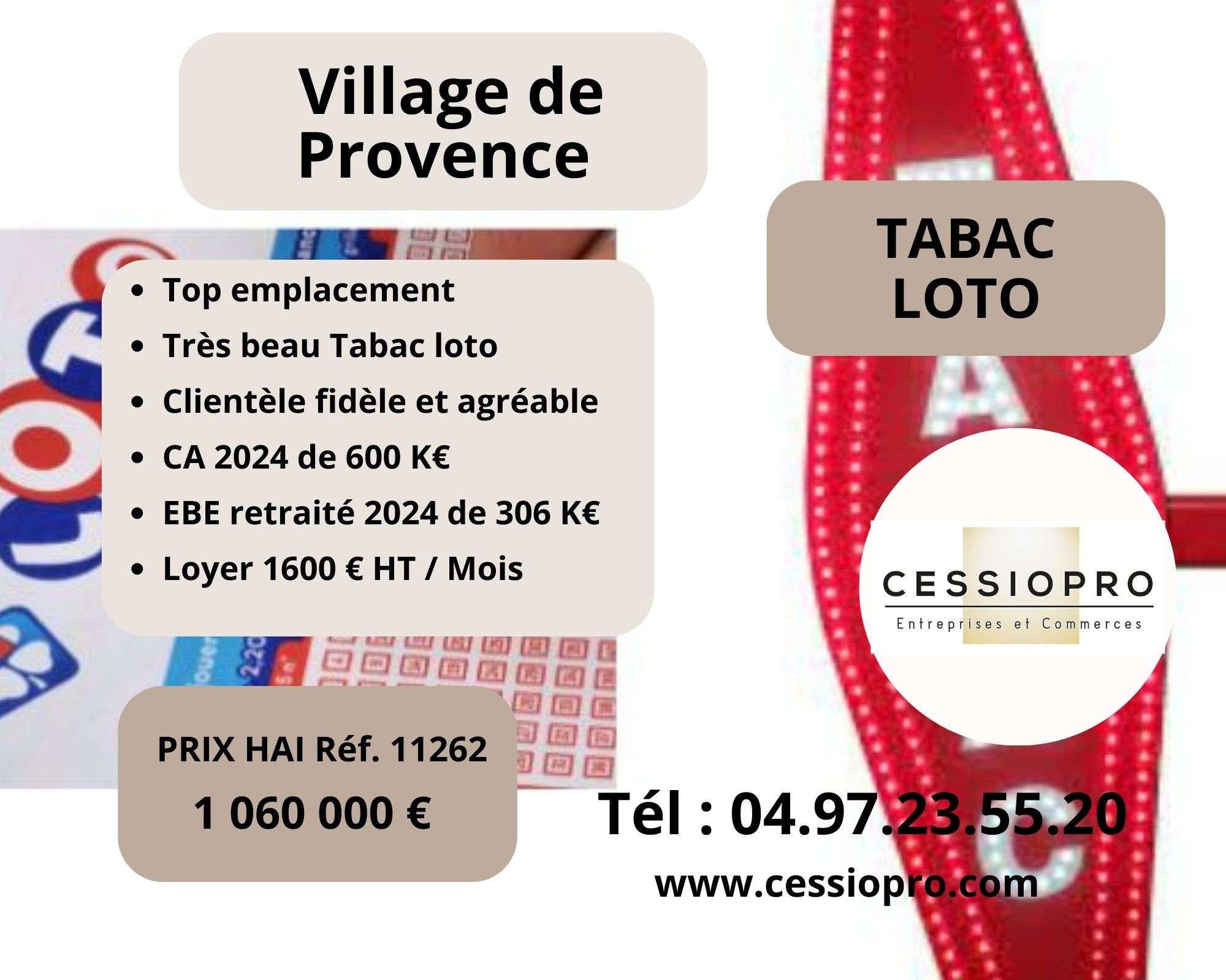 AV FDC tabac loto top emplacement en Provence