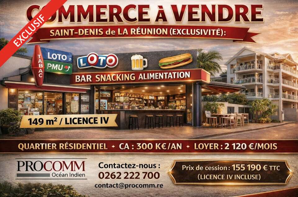 Bar tabac snack alimentation à vendre Saint-Denis