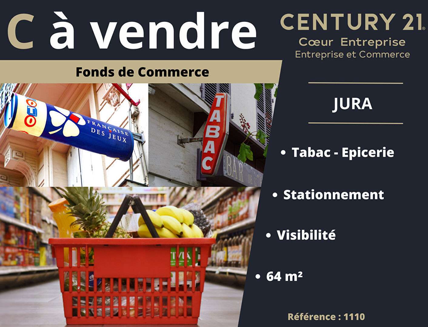 Vente Tabac Epicerie axe très passant du Jura