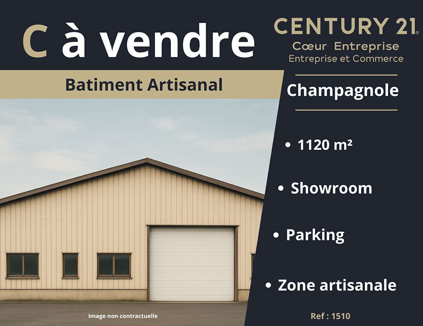 Vente bâtiment artisanal de 1120m² à Champagnole