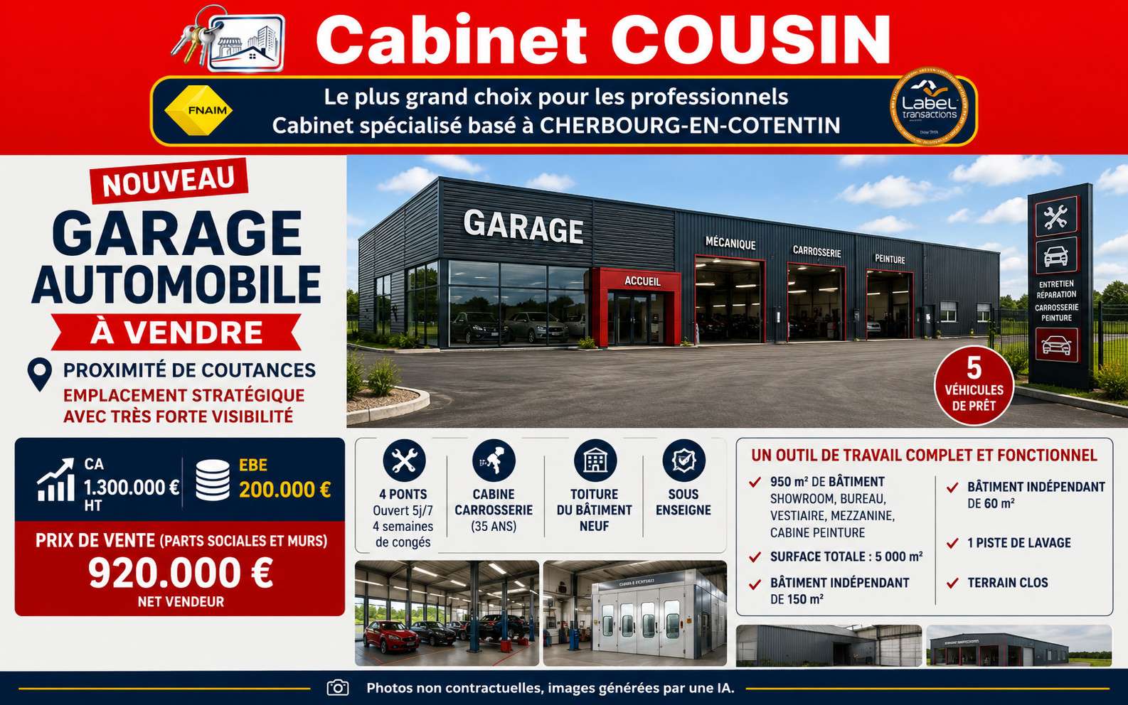 Vente garage mécanique carrosserie à Coutances