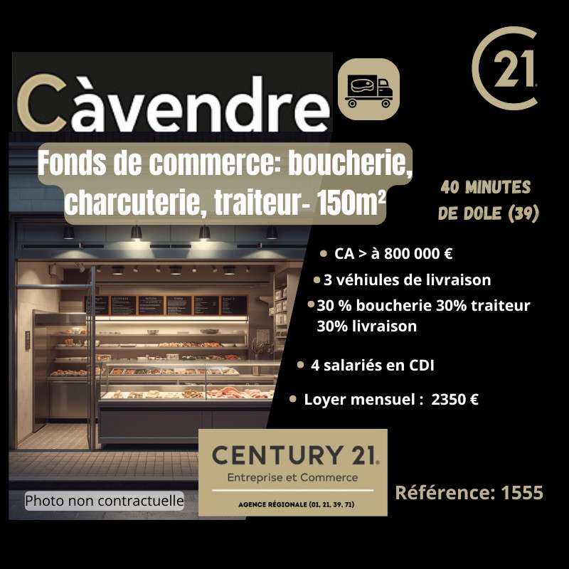 A vendre boucherie charcuterie traiteur en Jura