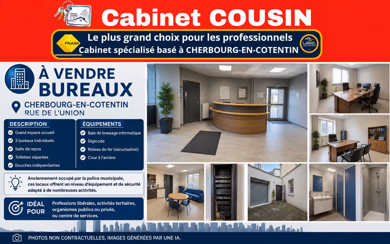 Vente bureaux rue de l’Union à Cherbourg