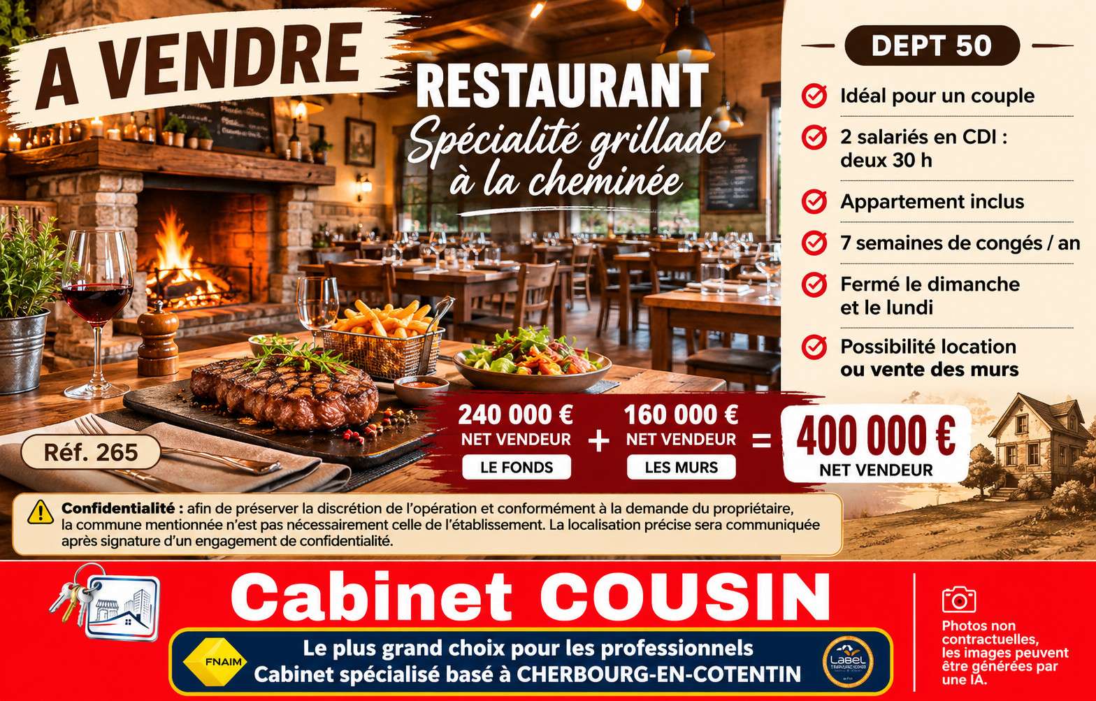 Vente restaurant grill à Cherbourg-En-Cotentin