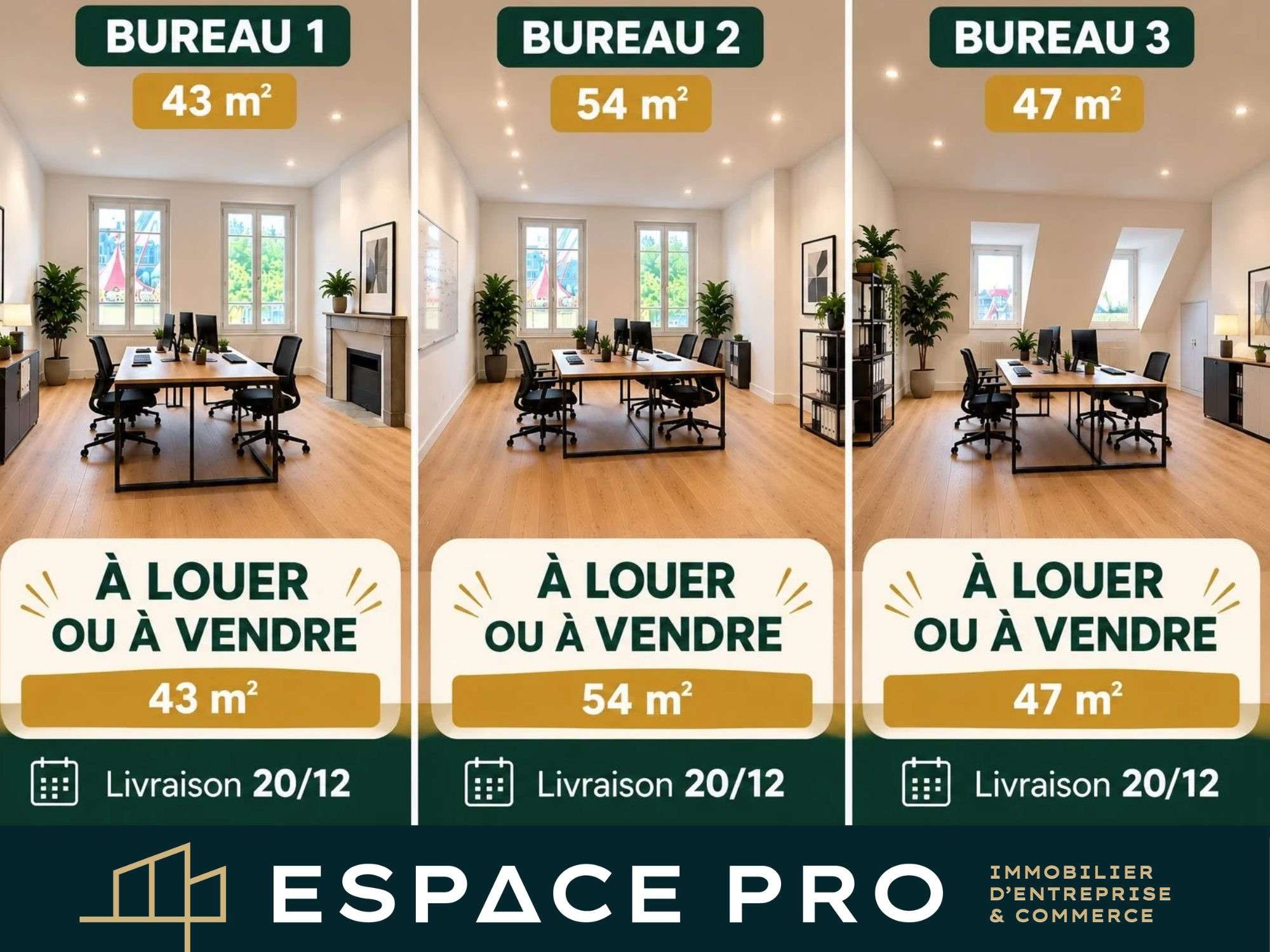 A louer bureau 80m² à Trouville-sur-Mer