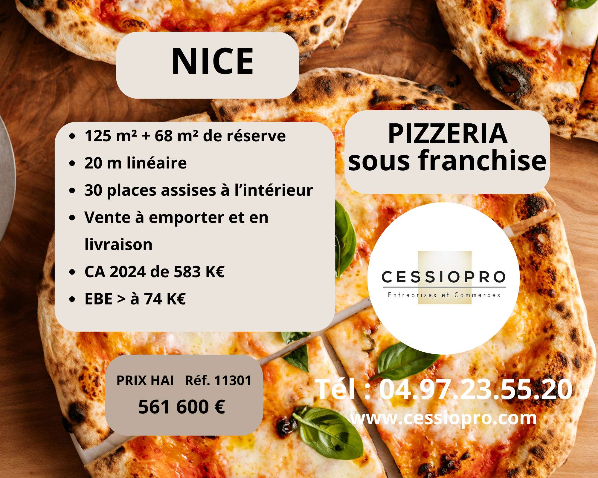 A vendre pizzeria sous franchise reconnue à Nice