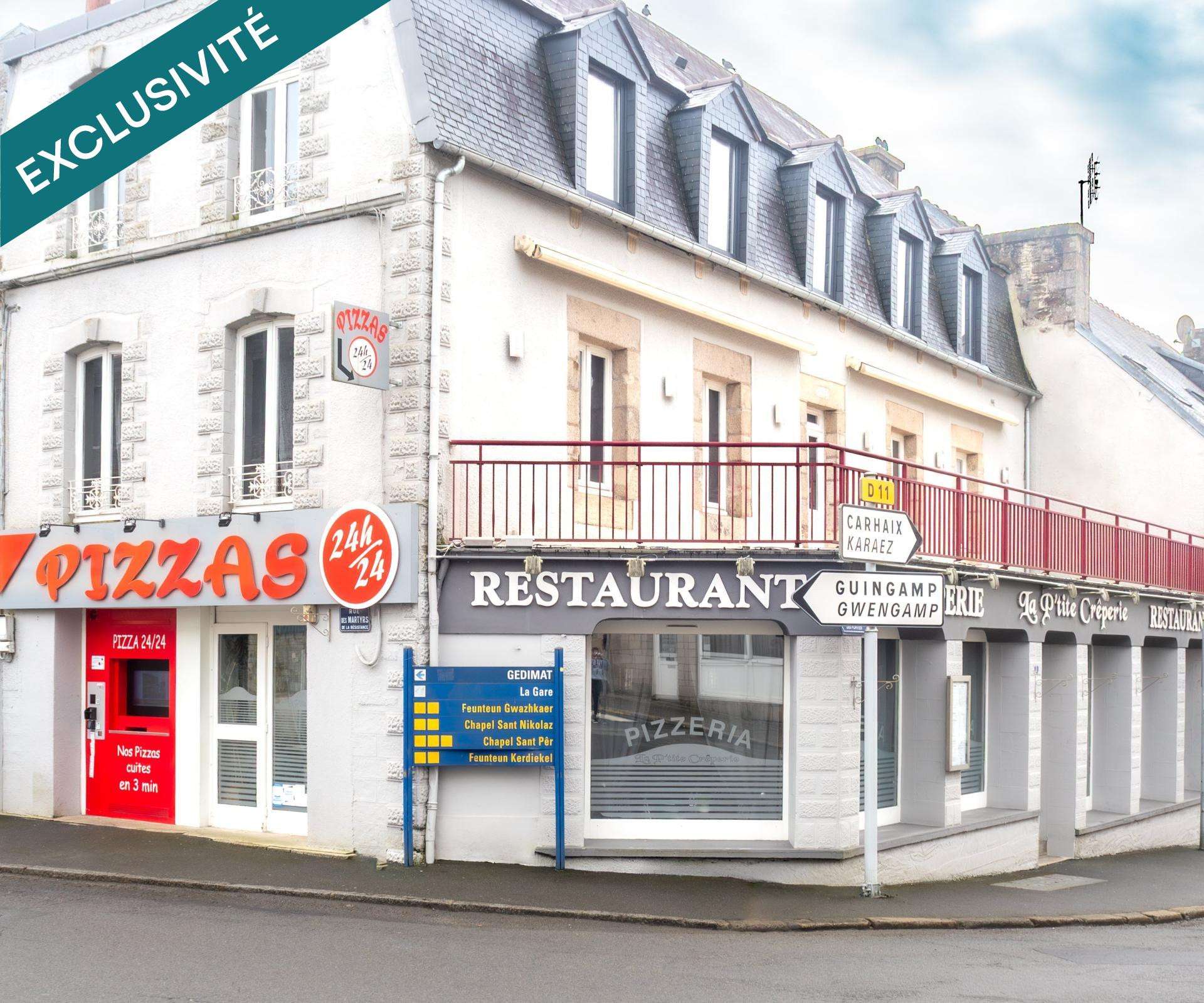 Vente murs et FDC restauration 220m² à Callac