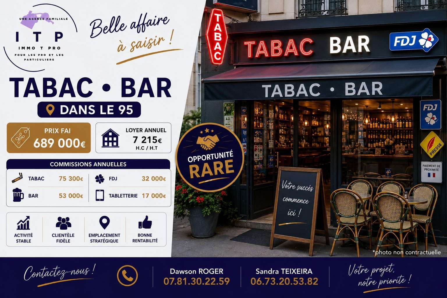 AV beau bar tabac FDJ situé dans le Val d'Oise
