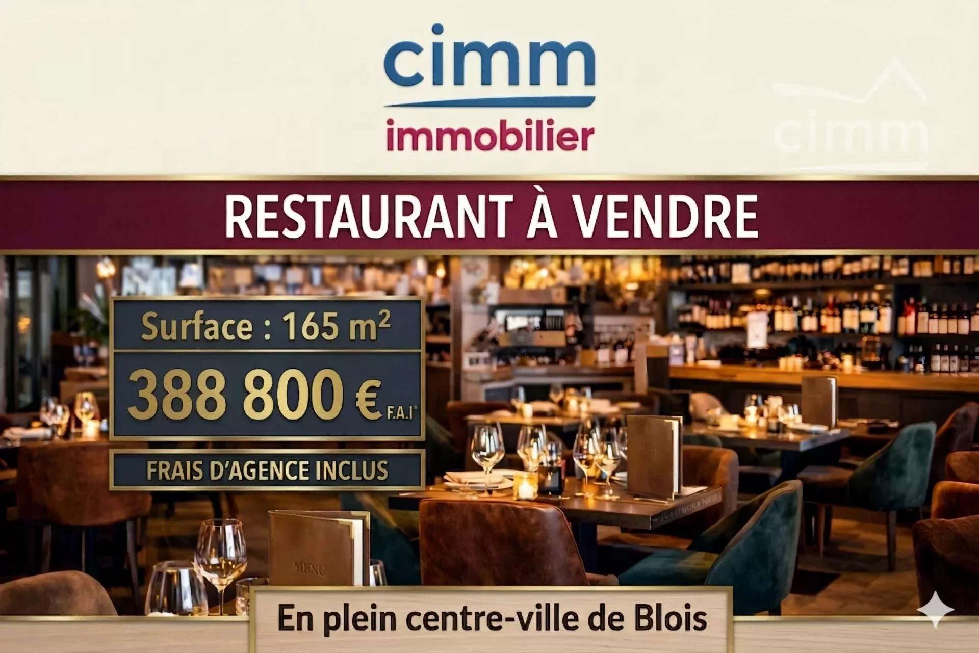 Restaurant à vendre cœur historique de Blois