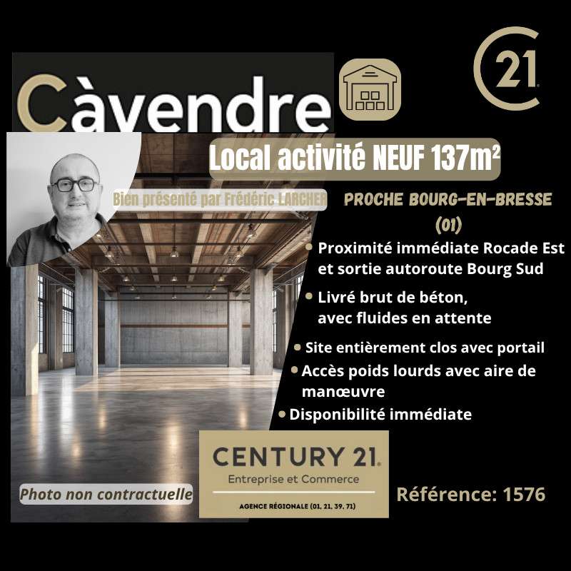 Cède local industriel neuf 137m² à Bourg En Bresse