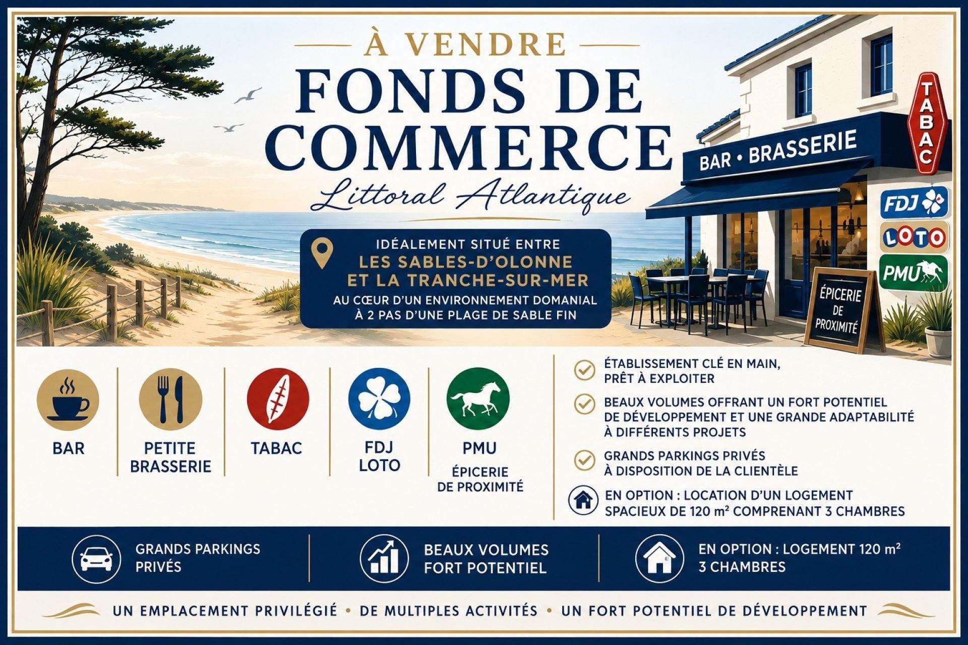 Vente bar petite brasserie aux Sables d'Olonne