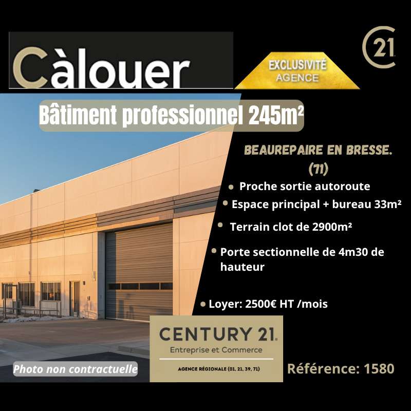 A louer bâtiment artisanal 245m² à Beaurepaire 