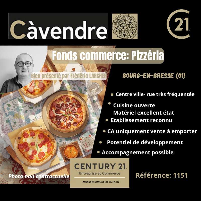 A vendre pizzéria au coeur de Bourg En Bresse