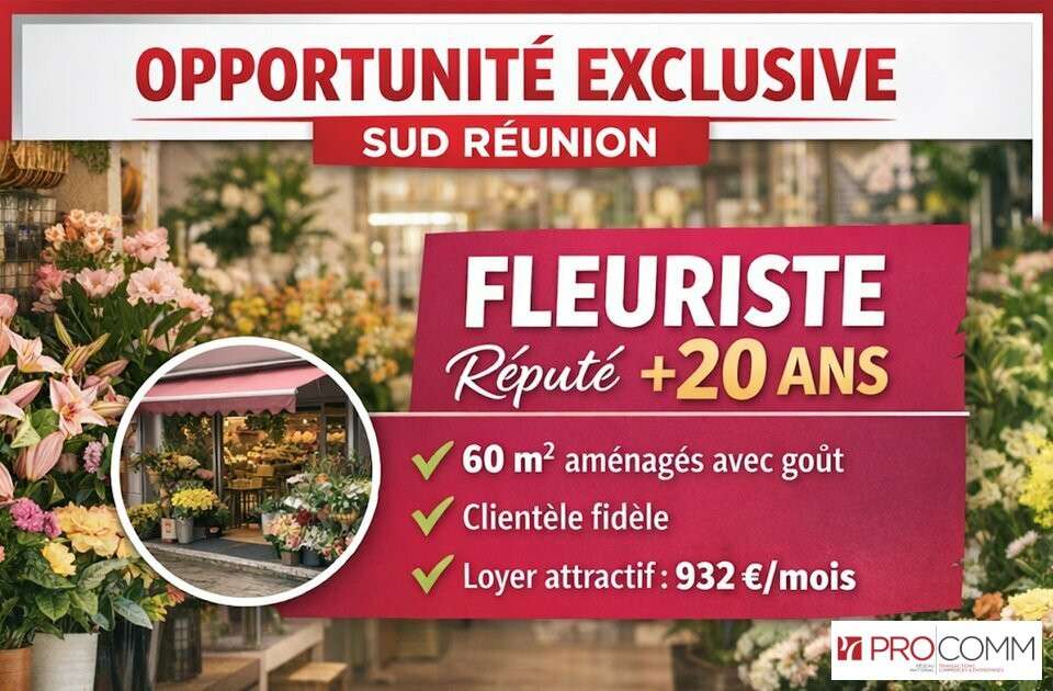 A louer magasin de fleurs de 60m² à Saint Louis