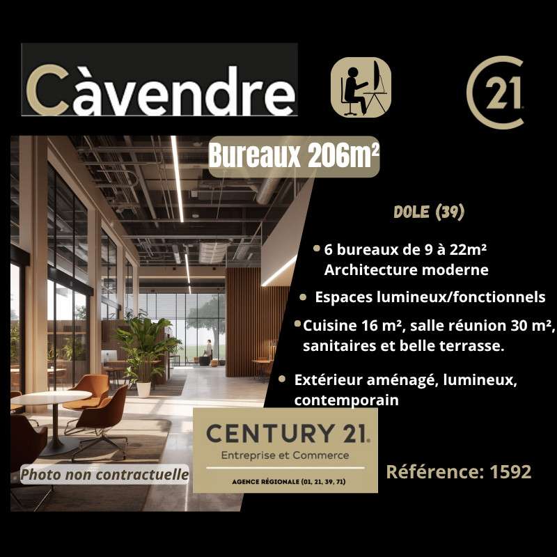 Bureaux à vendre 208m² à Dole