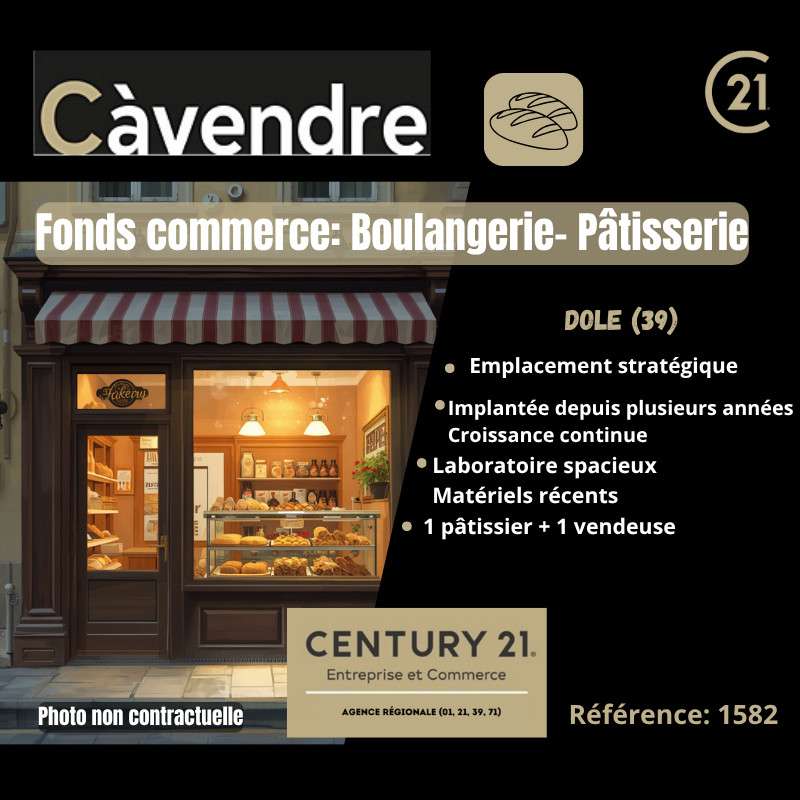 Vente boulangerie/Pâtisserie sur Dole empl strat