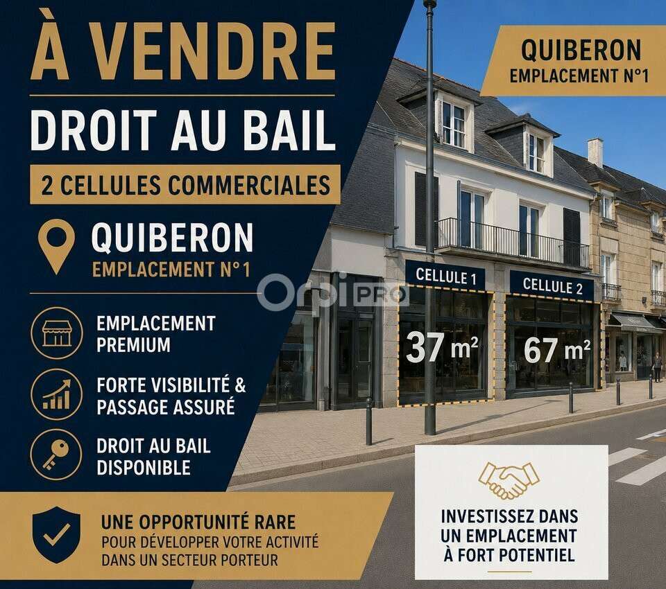 A louer local de 37m² bel emplacement à Quiberon
