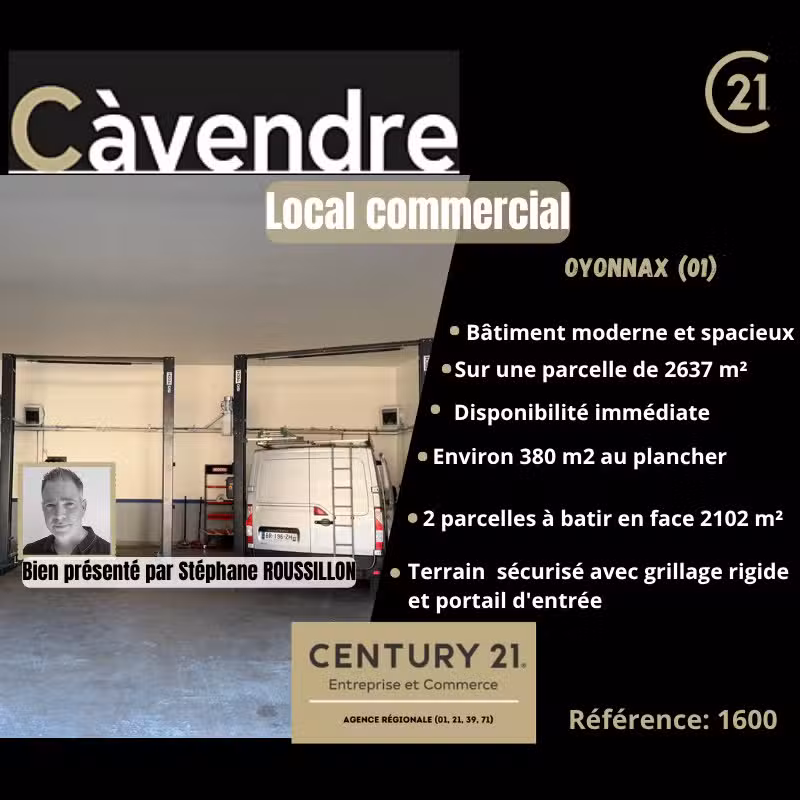 Vente local commercial de 380m² à Oyonnax
