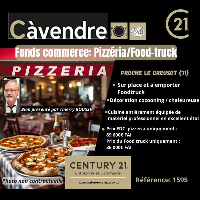 Vente FDC pizzeria et food truck proche du Creusot