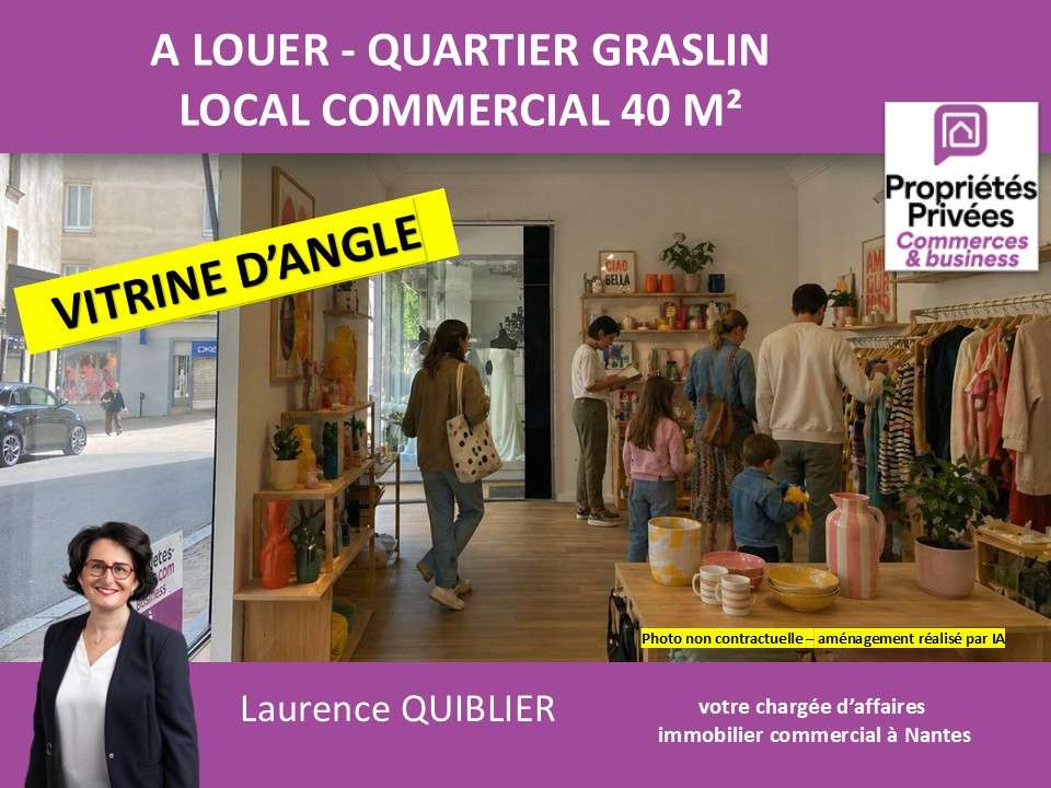 A louer local commercial 40m² centre ville Nantes