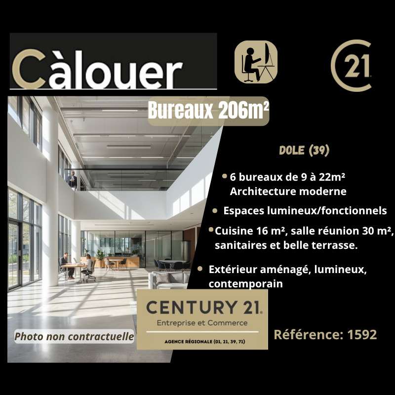 Bureaux à louer 206m² sur Dole