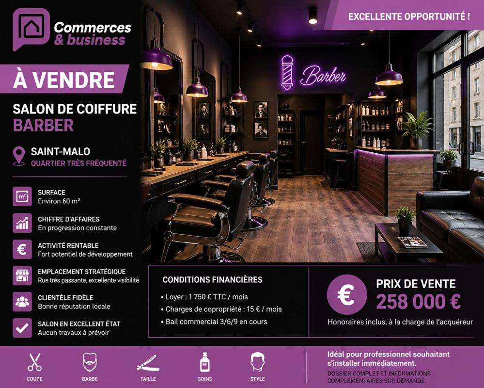 Vente salon de coiffure à Saint Malo