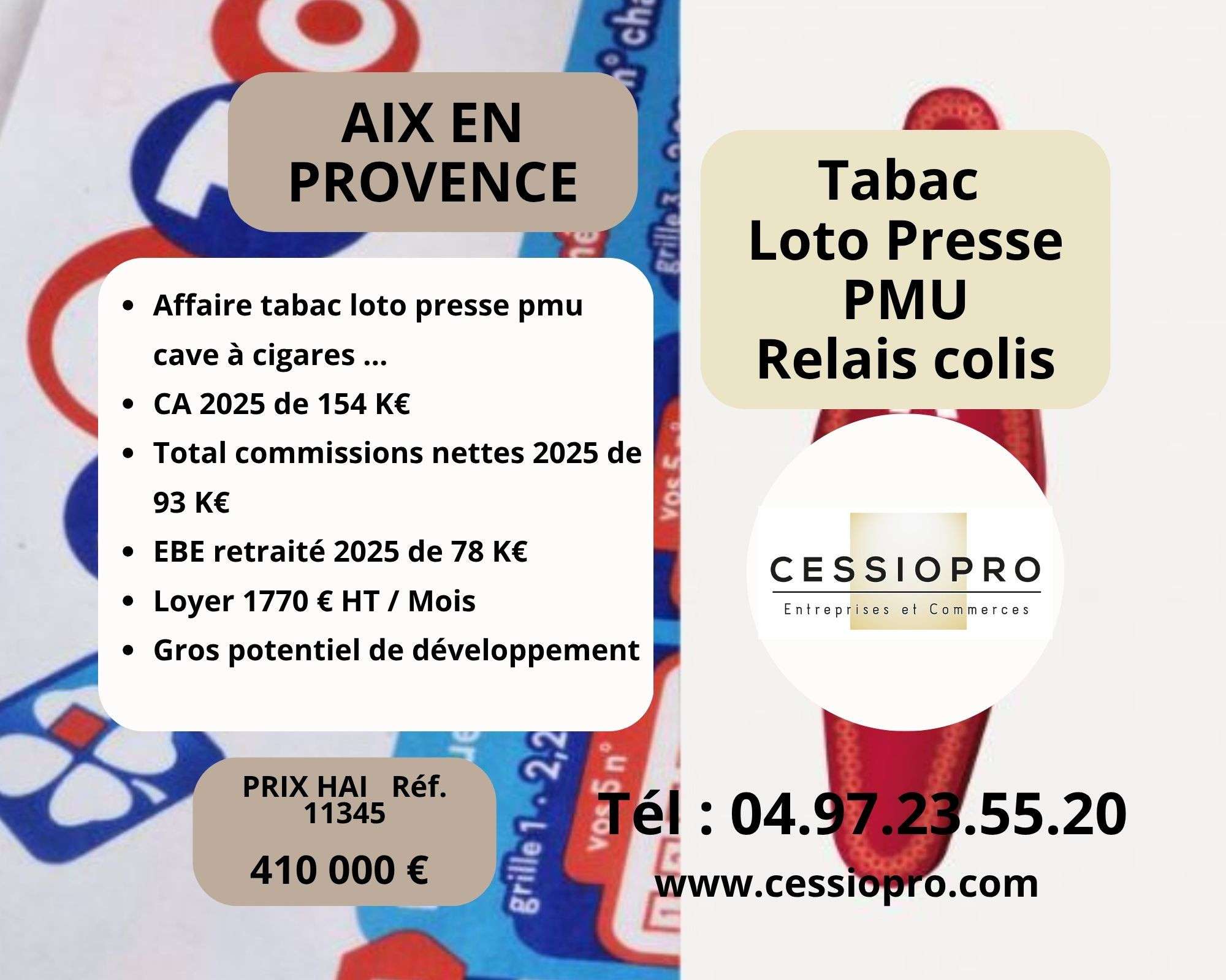 A vendre FDC tabac loto presse PMU à Aix en Pce