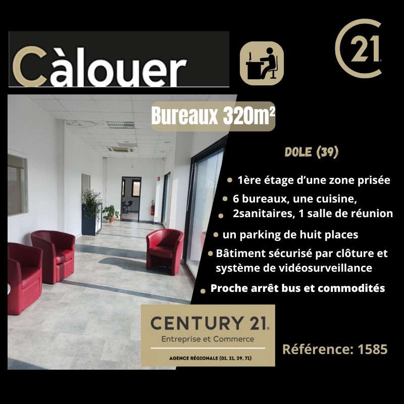 A louer bureaux 320m² R+1 à Dole 