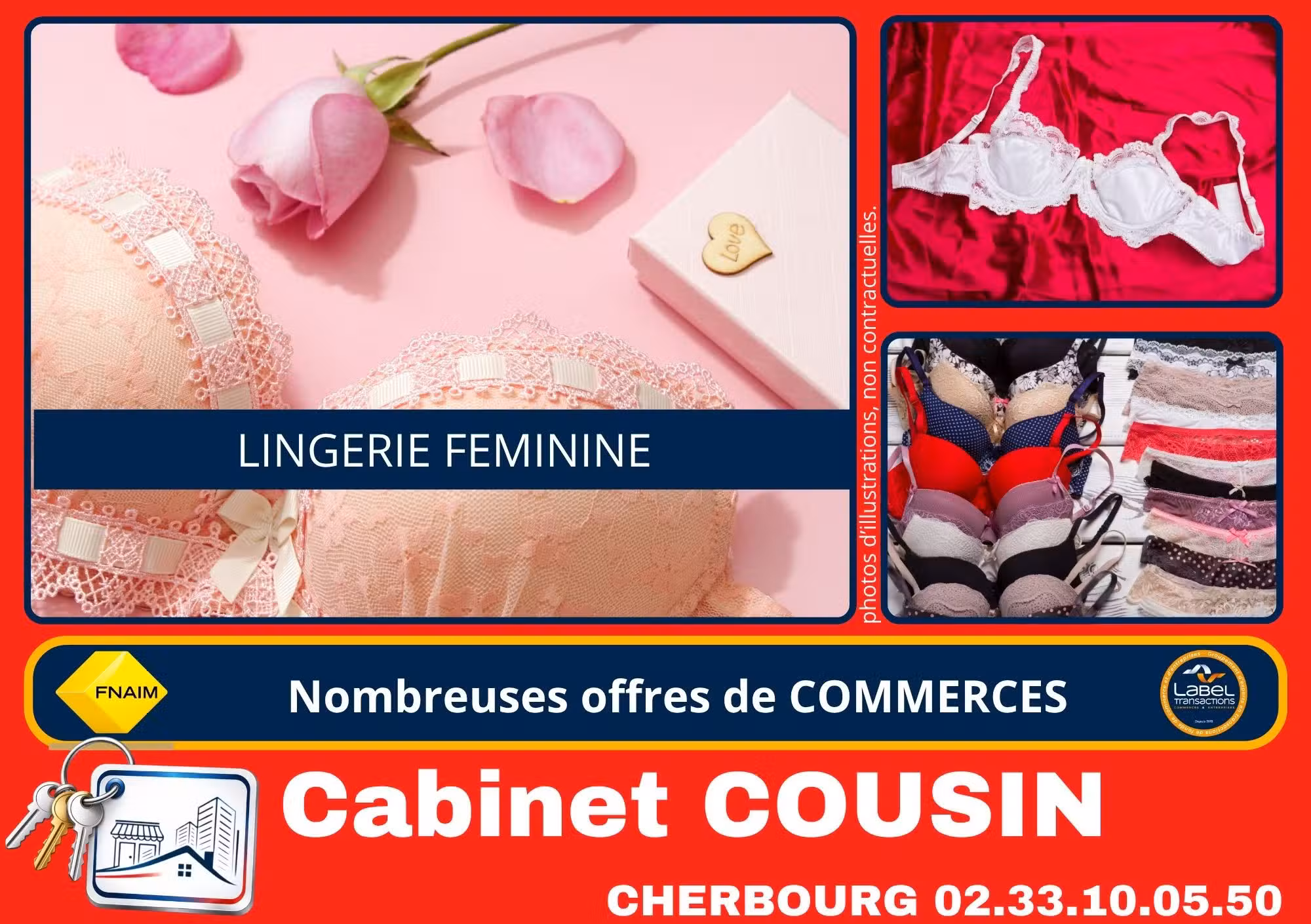 Vente boutique lingerie féminine en Centre Manche