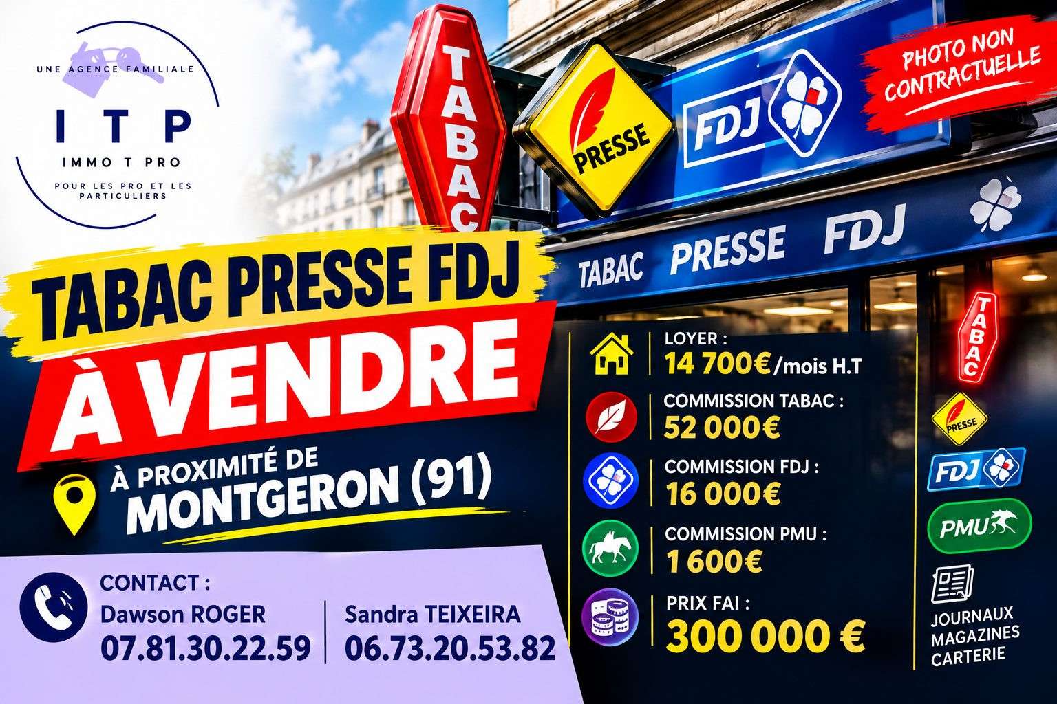 AV FDC tabac presse FDJ à Montgeron top empl