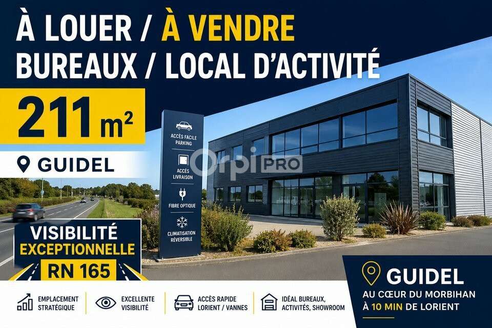AV bureaux 211m² empl premium RN 165 à Guidel