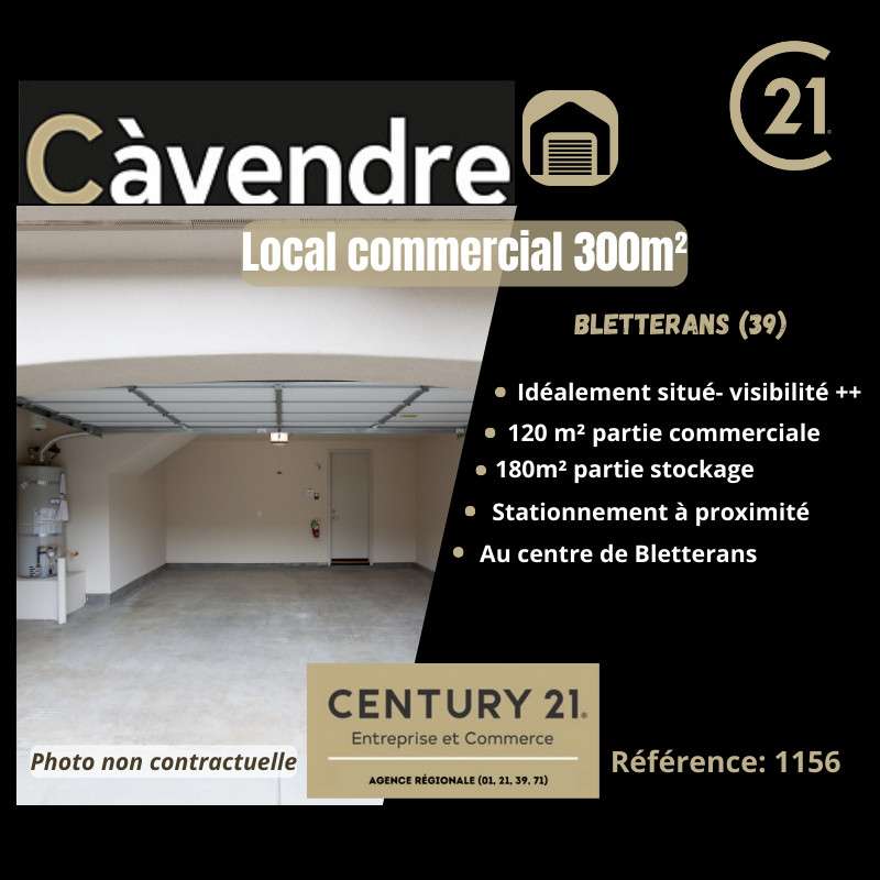 Vente local commercial 120m² à Bletterans centre 