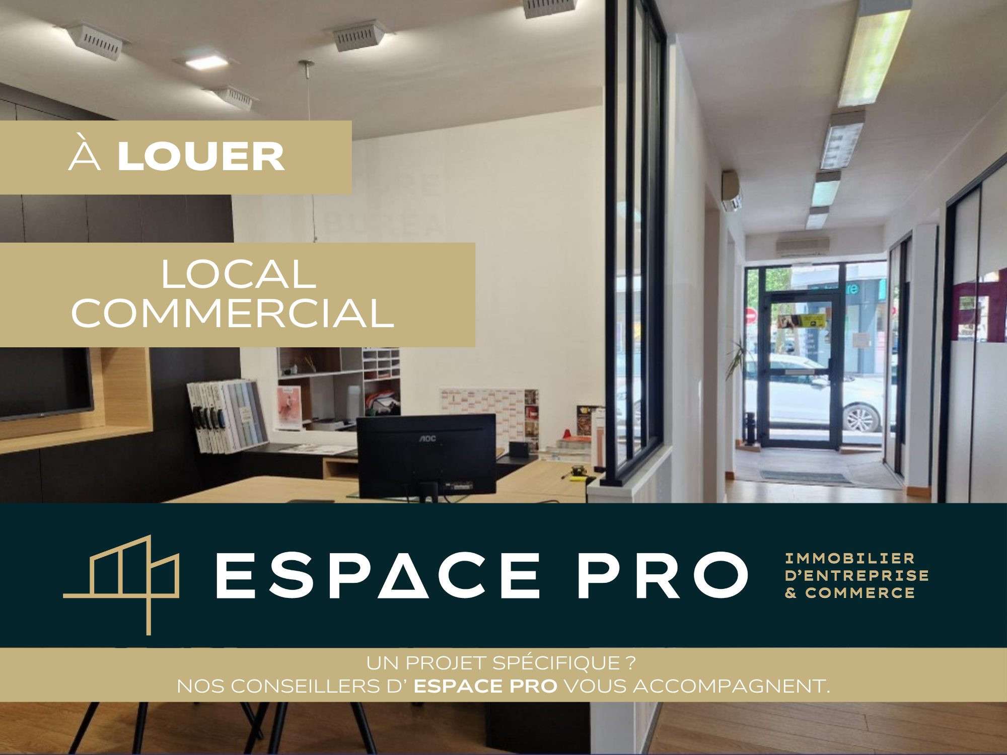 Local commercial 110m² à louer à Caen centre