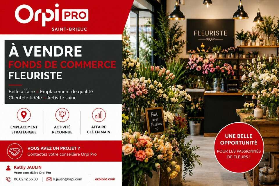 A vendre FDC fleuriste en centre-ville 22