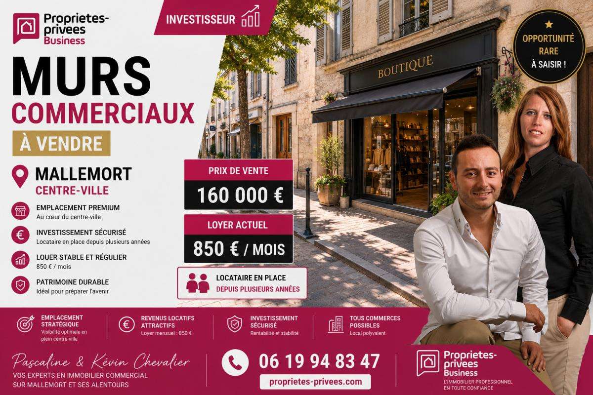 Murs commerciaux loués centre ville Mallemort
